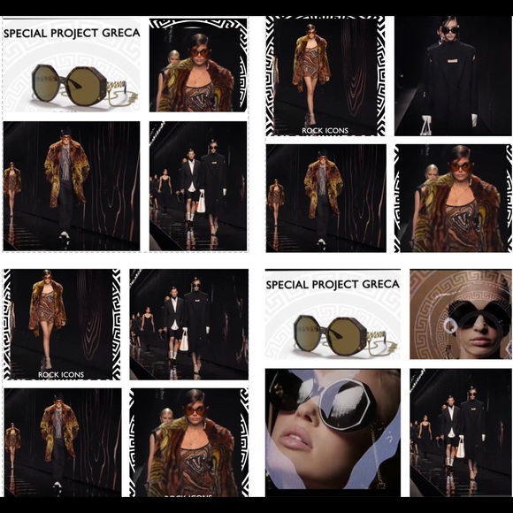 VERSACE RUNWAY HAVANA FRAMES WITH GOLD- TONE DETACHABLE CHAIN SUNGLASSES - Picture 12 of 16